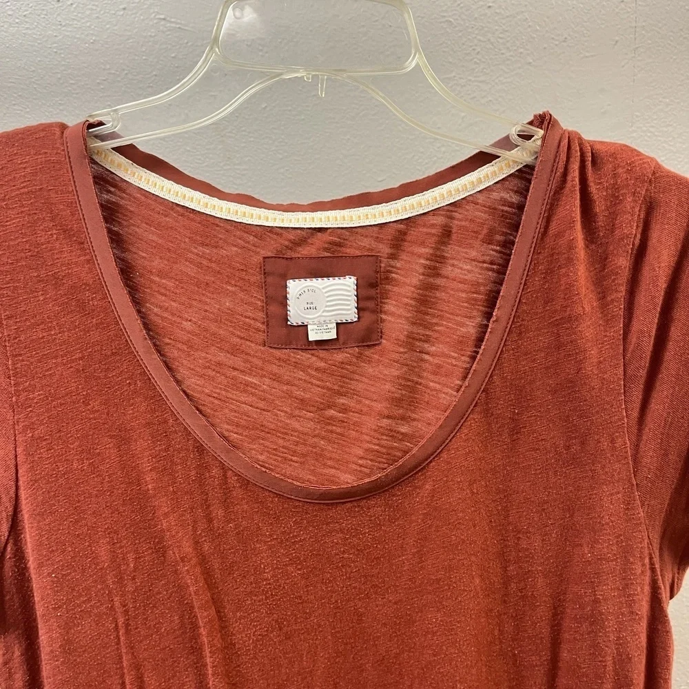 Anthropologie Postmark Top Womens Large Ruffle Peplum Boho Flowy Shirt Tee - Picture 11 of 12